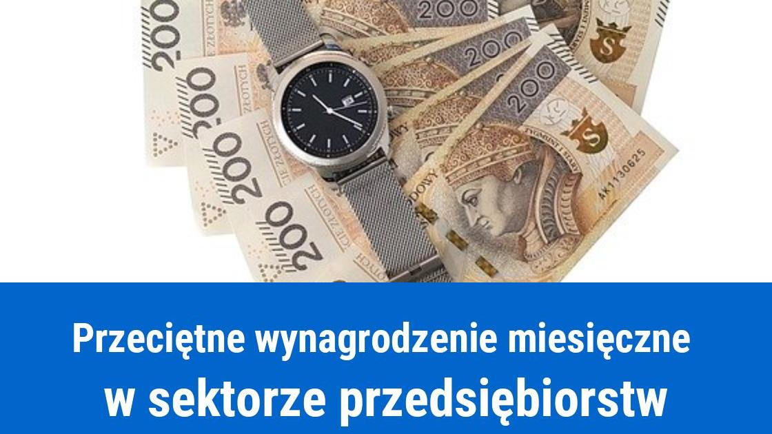 Przeciętne wynagrodzenie miesięczne w sektorze przedsiębiorstw 2025
