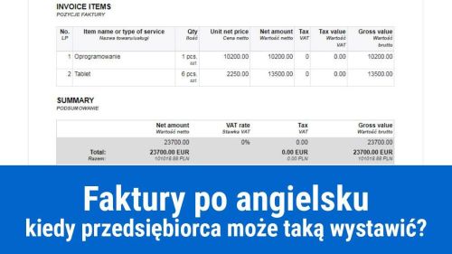 Wystawianie faktur po angielsku