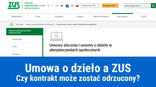 Czy ZUS może odrzucić umowę o dzieło?