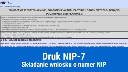 Jak złożyć i wypełnić druk NIP-7?