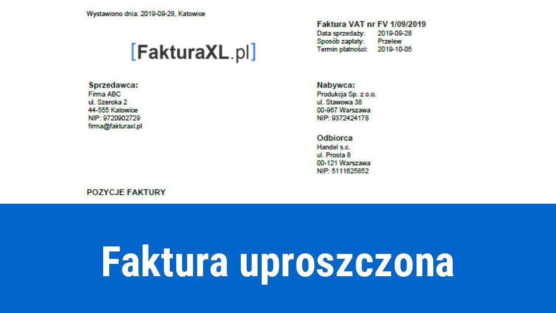 Faktura uproszczona online