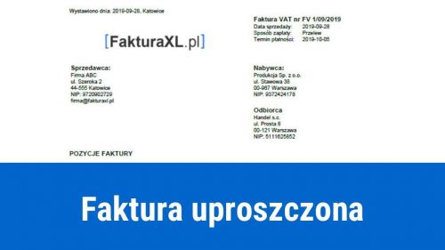 Faktura uproszczona online