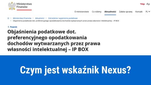 IP Box - wskaźnik Nexus, jakie koszty?