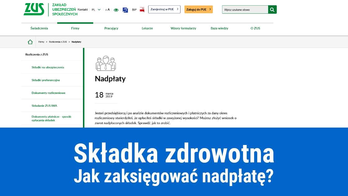 jak zaksiegowac zwrot nadplaconej skladki zdrowotnej