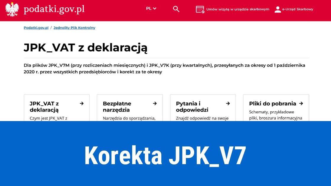 Korekta JPK_V7 w celu odliczenia podatku VAT