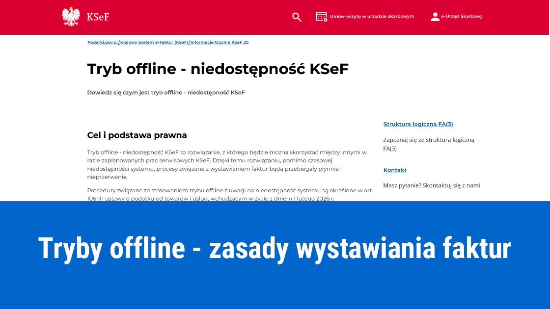 KSeF: Awaryjne wystawienie faktury w trybie offline