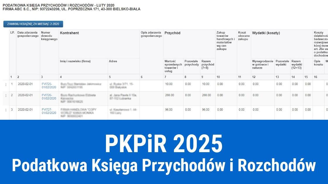 ksiega przychodow i rozchodow 2025