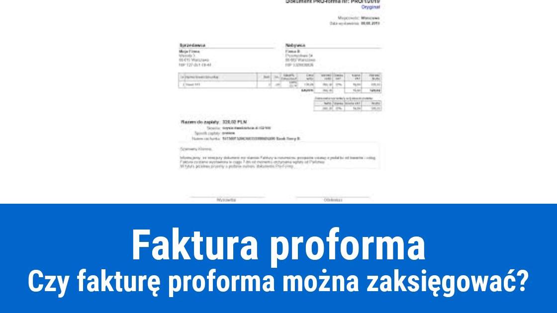 Księgowanie faktury proforma