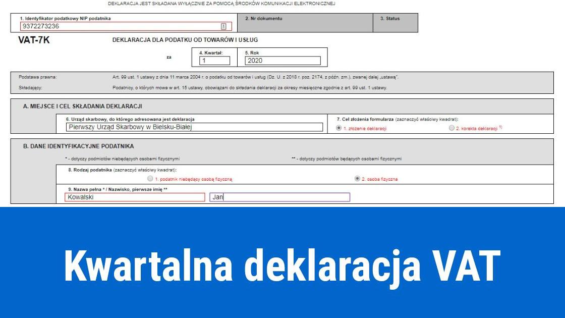 Kwartalne deklaracje VAT 2021