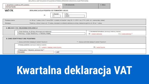 Kwartalne deklaracje VAT 2021