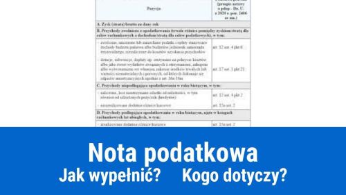 Nota podatkowa – jak wypełnić?