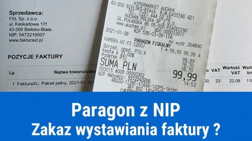 Zakaz wystawiania faktur do paragonów z NIP