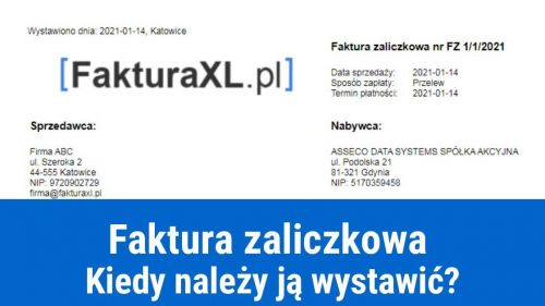 Wystawianie faktur zaliczkowych