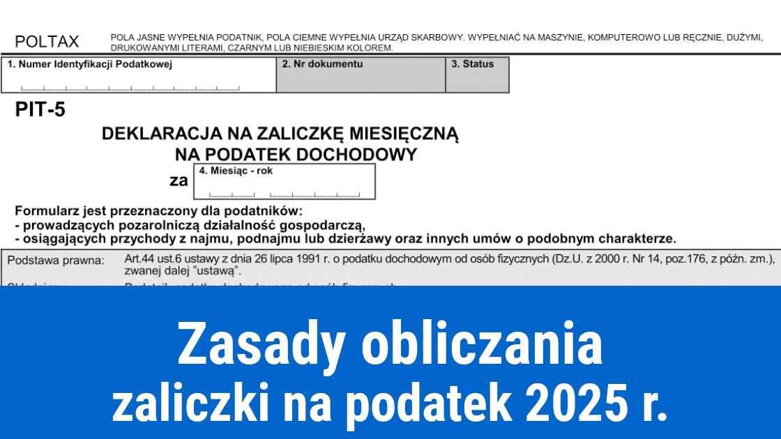 Zaliczka na podatek dochodowy 2025