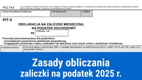Zaliczka na podatek dochodowy 2025