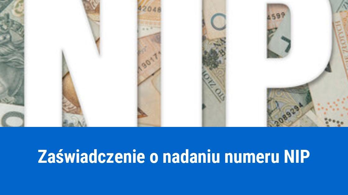Zaświadczenie o nadaniu numeru NIP